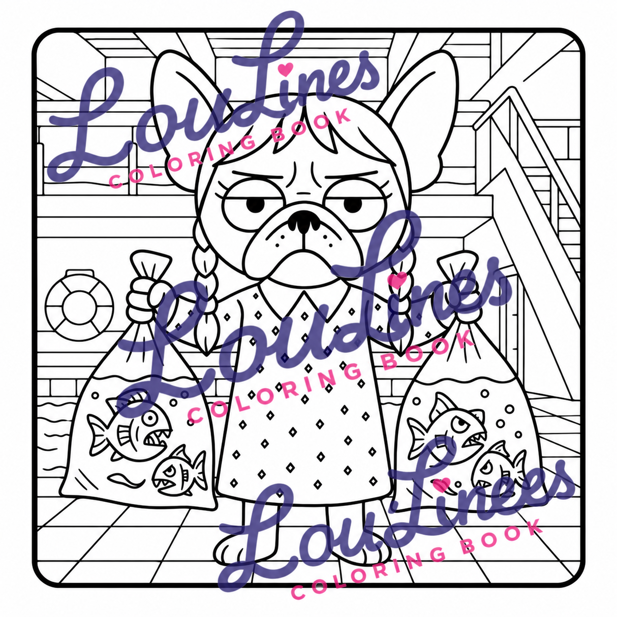 Free Bully Family coloring page preview